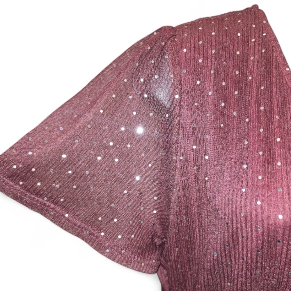 Simplee Burgundy Maxi Dress with Slit - Picture 4 of 6